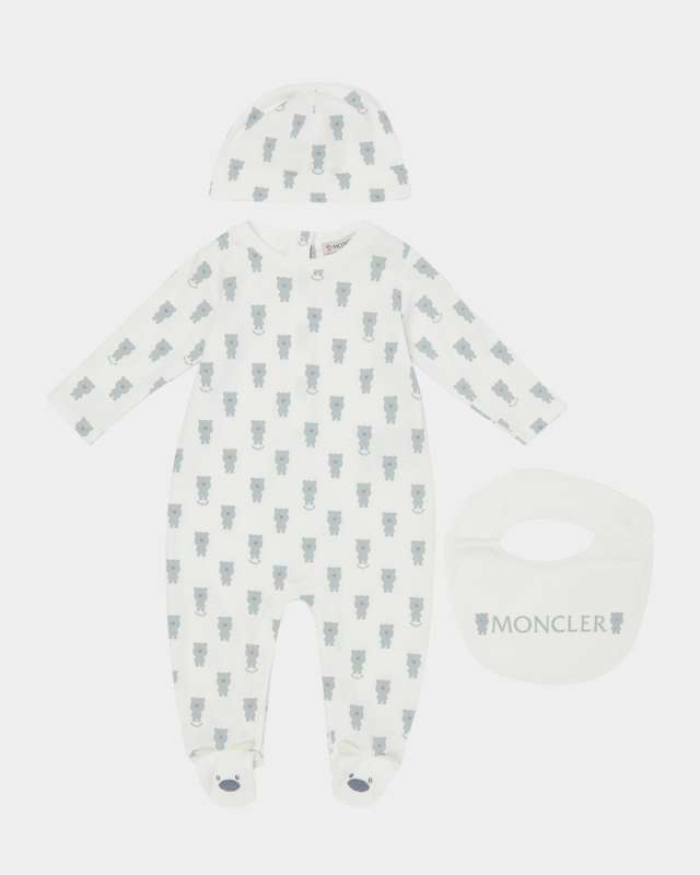 Boy's Footie, Hat, and Bib Gift Set, Size 0M-6